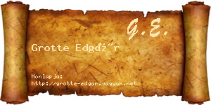 Grotte Edgár névjegykártya